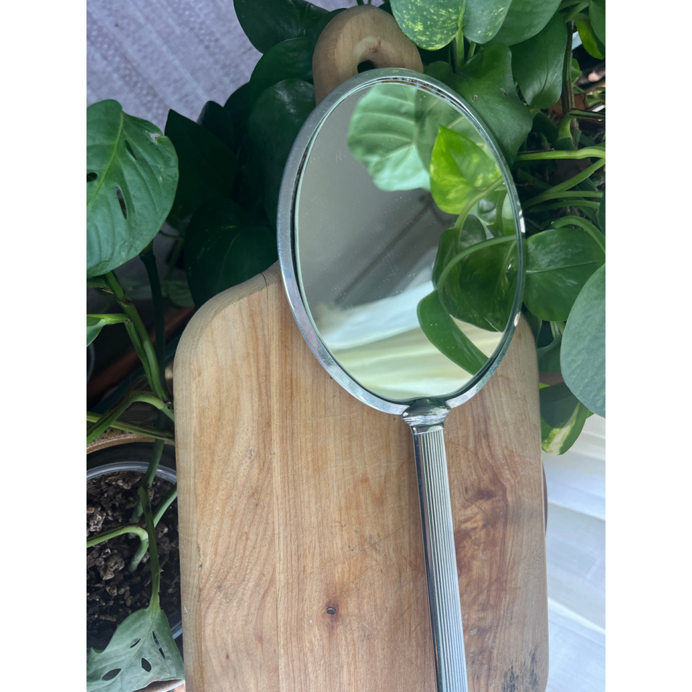 Vintage Art Deco Vanity Hand Mirror – Romantic Boudoir Decor - Picture 3 of 7